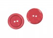 Kunststof knoop 2 gaats  Rood  Doorsnee ongeveer 20 mm