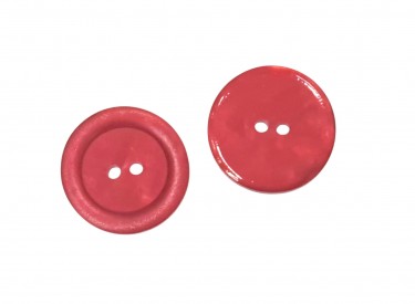 Kunststof knoop 2 gaats  Rood  Doorsnee ongeveer 20 mm