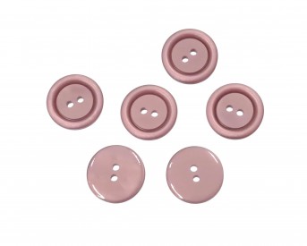 Kunststof knoop 2 gaats  Oudroze  Doorsnee ongeveer 15 mm