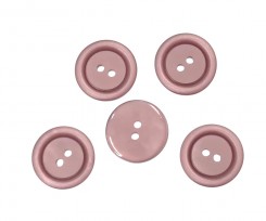 Kunststof knoop 2 gaats  Oudroze  Doorsnee ongeveer 18 mm