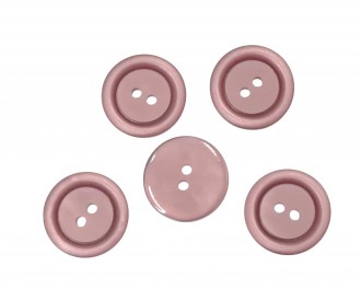 Kunststof knoop 2 gaats  Oudroze  Doorsnee ongeveer 18 mm