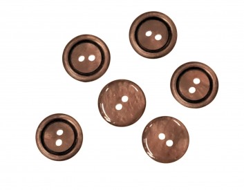 Kunststof knoop 2 gaats  Bruin  Doorsnee ongeveer 15 mm