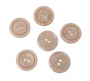 Kunststof knoop 2 gaats  Zand  Doorsnee ongeveer 20 mm