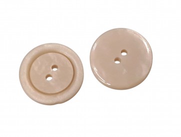 Kunststof knoop 2 gaats  Zand  Doorsnee ongeveer 20 mm