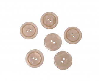 Kunststof knoop 2 gaats  Zand  Doorsnee ongeveer 18 mm