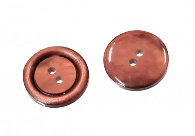 Kunststof knoop 2 gaats  Cognac  Doorsnee ongeveer 20 mm