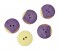 Kunststof knoop Paars/roze/geel met punt 20mm   704-ks2