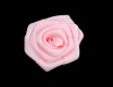 Corsage. Een roze opnaaibare roos applicatie  Doorsnee ongeveer 30 mm  Deze roosapplicaties worden per stuk verkocht
