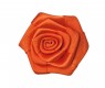 Corsage. Een oranje opnaaibare roos applicatie  Doorsnee ongeveer 30 mm  Deze roosapplicaties worden per stuk verkocht