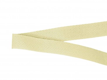 Keperband creme  100% katoen, voelt stevig aan.  Breed: 2cm.