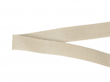 Keperband beige  100% katoen, voelt stevig aan.  Breed: 2cm.