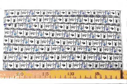 Delftsblauw sierband. Met het zelfde motief als de Delfts blauw 1. stof  15 mm breed.  De prijs is per meter en "1" staat voor 1