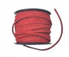 Suede koord.  Rood  Breed: ongeveer 3 mm.