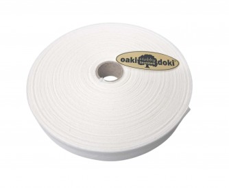 Offwhite biaisband per rol van 50 meter. Oaki doki biaisband.  100 % katoen  2cm breed