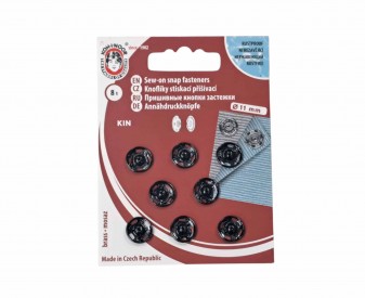 Drukknoop opnaaibaar zwart  8 drukknopen per pakje