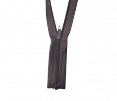 Deelbare japonrits. Donkerbruin. Lengte 45 cm  Bij een dichte rits is de totale breedte van de tanden ongeveer 4 mm. 