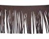 Franjes van suedine.  Donkerbruin.   Ongeveer 12 cm lang.  Leuk om jassen, tassen, laarzen en nog veel meer te verfraaien.