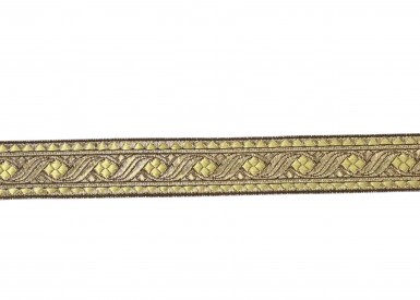 Sinterklaasband goud met goudgele ruiten  15 mm breed