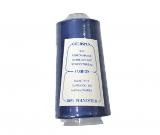 Lockgaren. 3000 yards.  Kobalt (Koningsblauw)  100% polyester  Dikte 40/2 Ook geschikt als naaigaren.  Goldspun overlockgaren