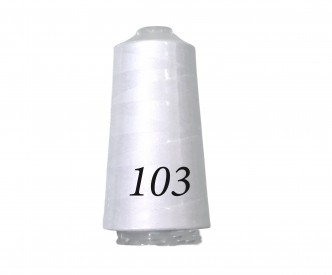 Lockgaren. 3000 yards.  Wit  100% polyester  Dikte 40/2 Ook geschikt als naaigaren.  Goldspun overlockgaren