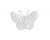 Vlinder applicatie, van HKM  Opstrijkbaar  Wit  Ongeveer 3,5 x 2,5 cm