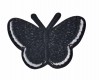 Vlinder applicatie, van HKM, opstrijkbaar  Zwart  Ongeveer 5 x 3,5 cm