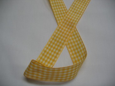 Boerenbont lint Geel/wit geruit 38mm breed