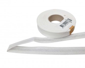 Dox biaisband per rol van 20 meter.   Offwhite  100 % katoen  20 mm breed  De prijs is per rol.