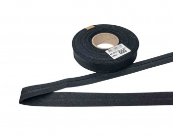 Dox biaisband per rol van 20 meter.   Zwart  100 % katoen  2cm breed  De prijs is per rol.