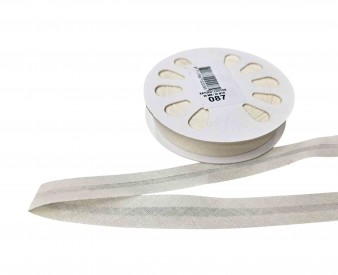 Dox biaisband per rol van 20 meter.   Creme  100 % katoen  20 mm breed  De prijs is per rol.