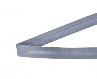 Biaisband van 2 cm breed  Grijs  100 % katoen  De prijs is per meter en "1" staat voor 1 meter