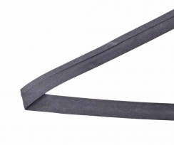 Biaisband van 2 cm breed  Donkergrijs  100 % katoen  De prijs is per meter en "1" staat voor 1 meter