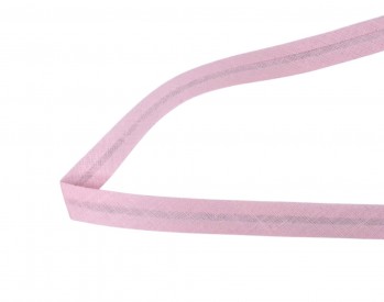 Biaisband 12 mm breed  Lichtroze  100 % katoen