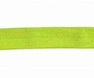 Elastisch vouwtres biaisband.  Llicht lime.  20 mm breed.  Elastisch biaisband wordt gebruikt om rekbare stoffen af te werken.