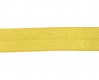 Elastisch vouwtres biaisband.  Hardgeel.  20 mm breed.  Elastisch biaisband wordt gebruikt om rekbare stoffen af te werken.