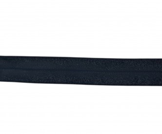 Elastisch vouwtres biaisband.  Zwart.  20 mm breed.  Elastisch biaisband wordt gebruikt om rekbare stoffen af te werken.