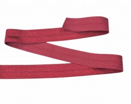 Elastisch vouwtres biaisband.  Rood.  20 mm breed.  Elastisch biaisband wordt gebruikt om rekbare stoffen af te werken.