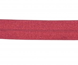 Elastisch vouwtres biaisband.  Rood.  20 mm breed.  Elastisch biaisband wordt gebruikt om rekbare stoffen af te werken.