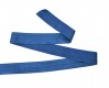 Elastisch vouwtres biaisband.  Jeansblauw.  20 mm breed.  Elastisch biaisband wordt gebruikt om rekbare stoffen af te werken.