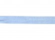 Elastisch vouwtres biaisband.  Lichtblauw.  20 mm breed.  Elastisch biaisband wordt gebruikt om rekbare stoffen af te werken.  Z