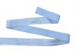 Elastisch vouwtres biaisband.  Lichtblauw.  20 mm breed.  Elastisch biaisband wordt gebruikt om rekbare stoffen af te werken.  Z