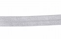 Elastisch vouwtres biaisband.  Zilvergrijs  20 mm breed  Elastisch biaisband wordt gebruikt om rekbare stoffen af te werken.