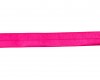 Elastisch vouwtres biaisband. Zuurstok roze.  20 mm breed.  Elastisch biaisband wordt gebruikt om rekbare stoffen af te werken.