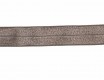 Elastisch vouwtres biaisband.  Taupe.  20 mm breed.  Elastisch biaisband wordt gebruikt om rekbare stoffen af te werken.