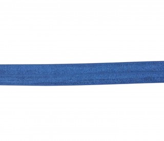 Elastisch vouwtres biaisband.  Koningsblauw.  20 mm breed  Elastisch biaisband wordt gebruikt om rekbare stoffen af te werken.