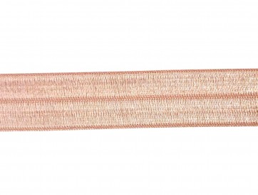 Elastisch vouwtres biaisband.  Camel.  20 mm breed.  Elastisch biaisband wordt gebruikt om rekbare stoffen af te werken.