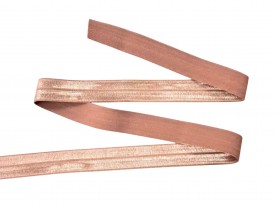 Elastisch vouwtres biaisband.  Camel.  20 mm breed.  Elastisch biaisband wordt gebruikt om rekbare stoffen af te werken.