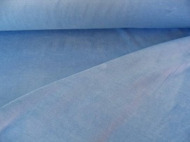 Lichtblauwe Nicky velours.  80%kat./20%pe.  1.50 mtr.br.