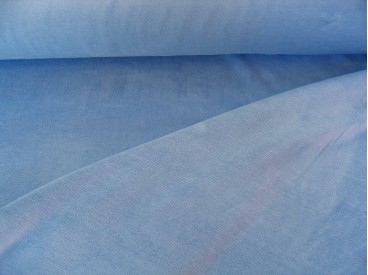 Lichtblauwe Nicky velours.  80%kat./20%pe.  1.50 mtr.br.