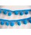 Sierband met pompom bolletjes Aqua